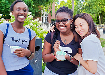 A group of students enjoying ice cream